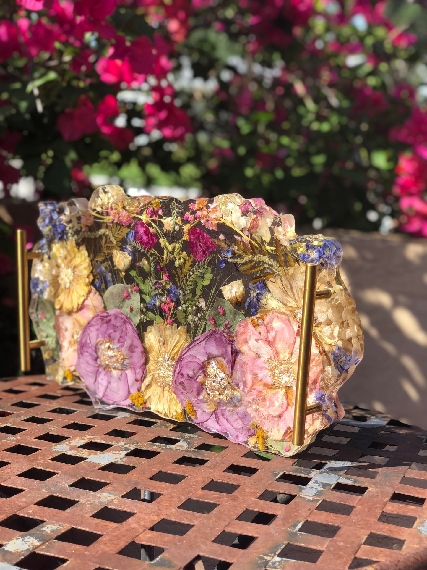 11 x 17 Geode Floral Resin Tray
