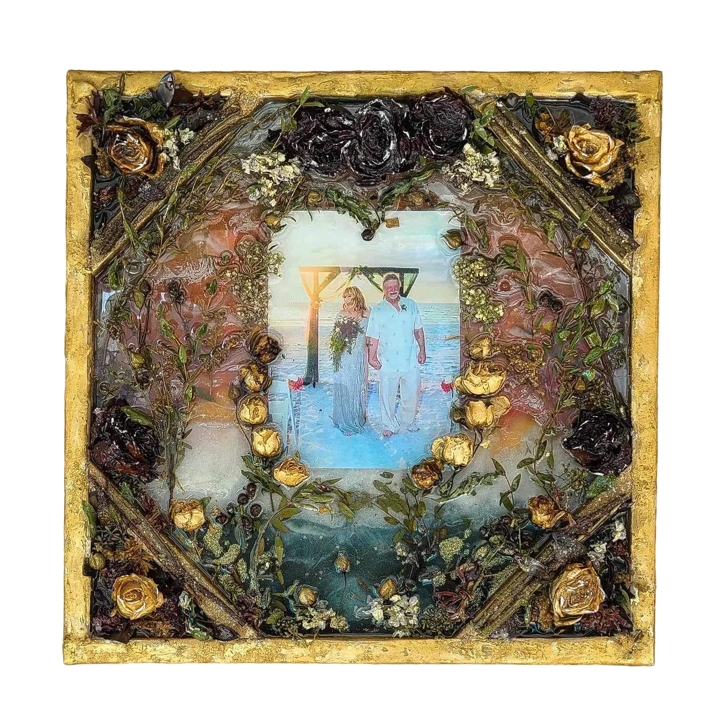 20 x 20 Floral Resin Canvas