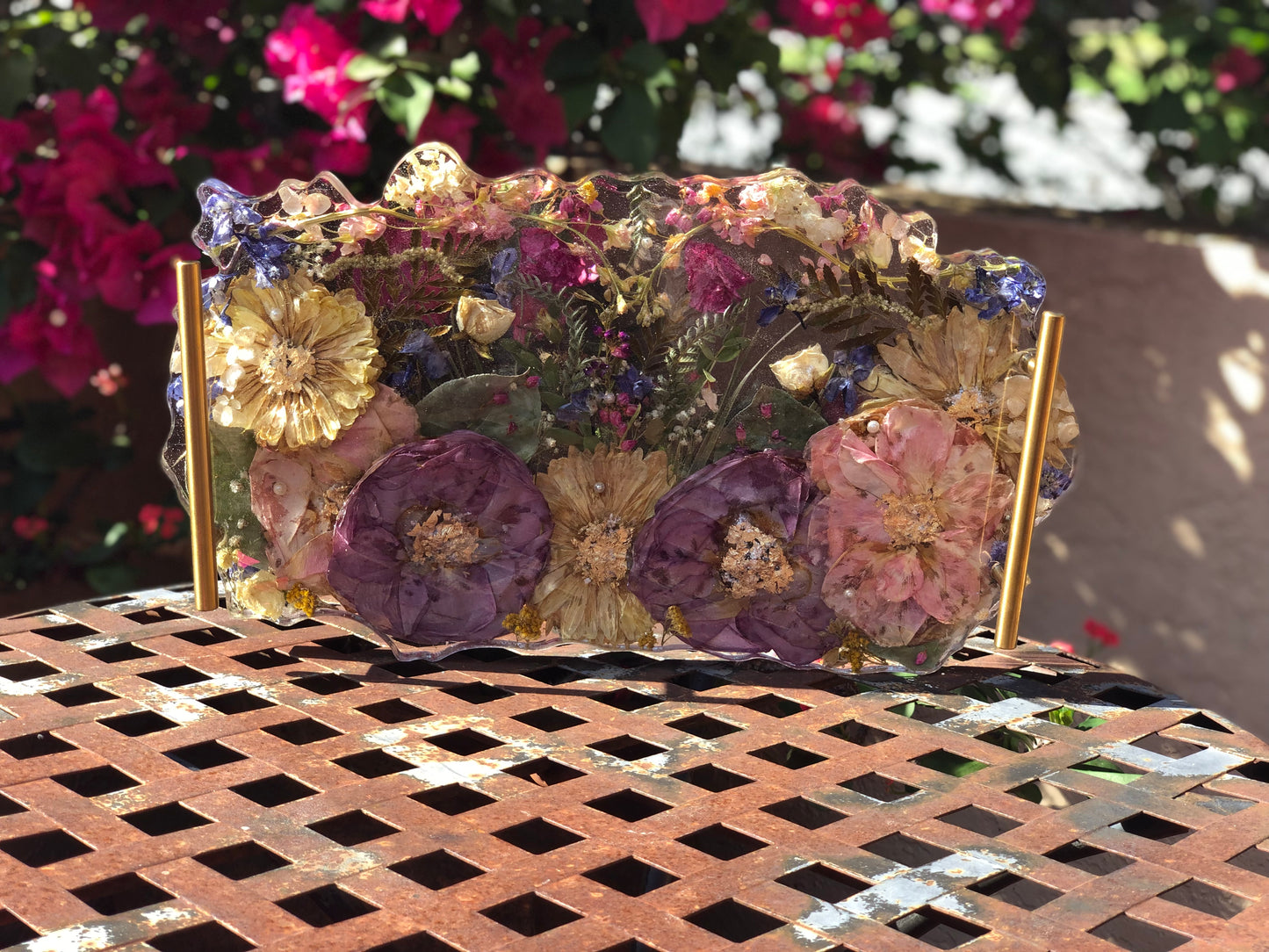 11 x 17 Geode Floral Resin Tray