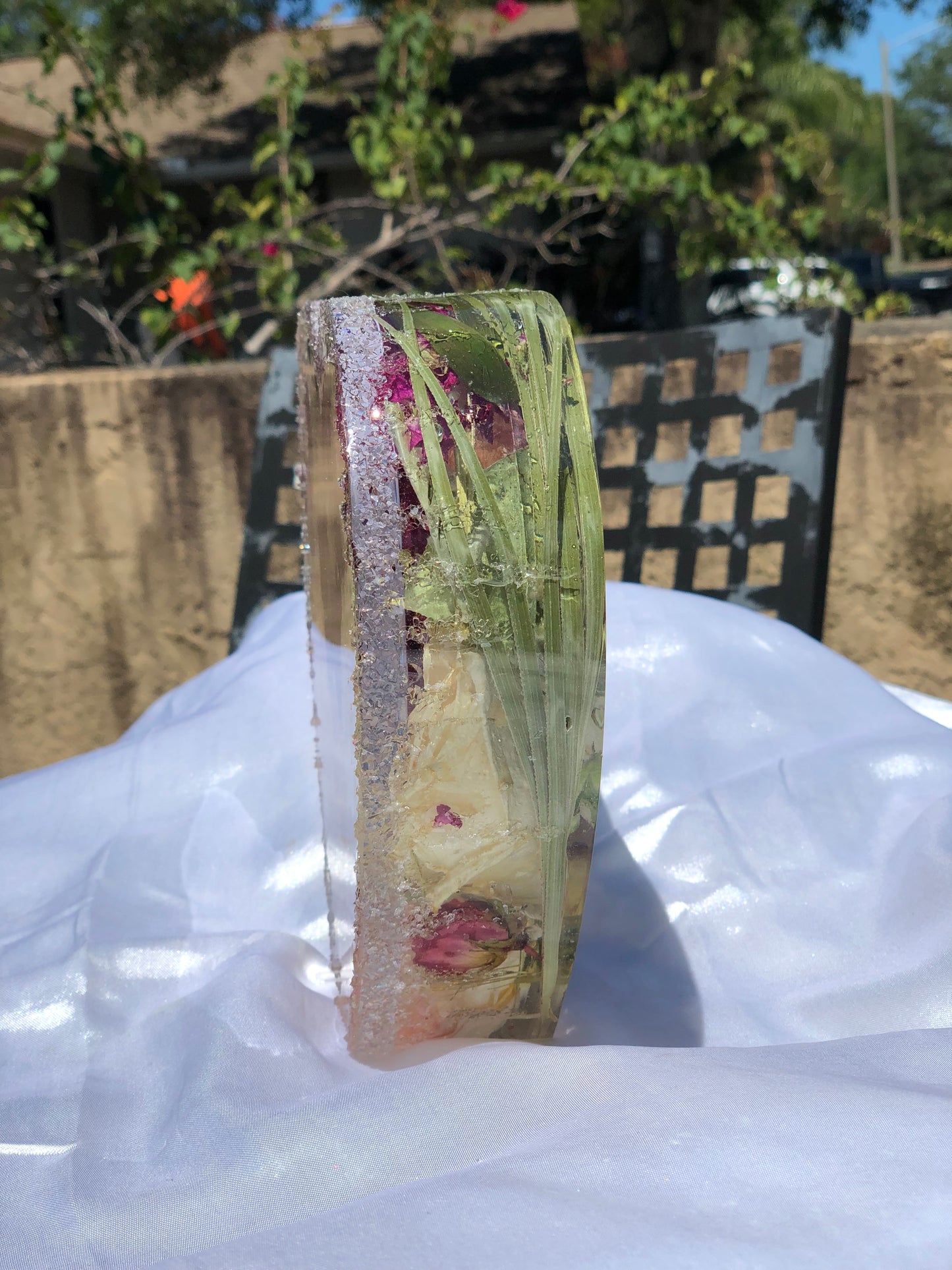 8.5” Floral Resin Heart