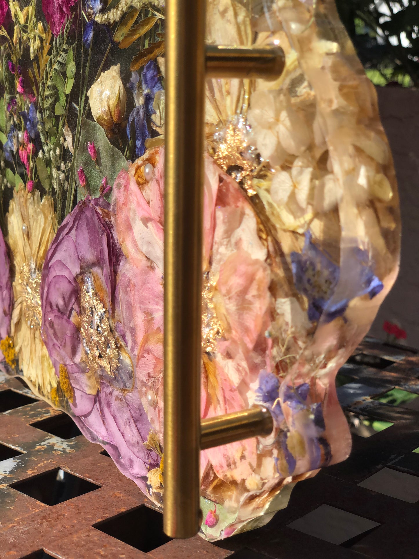 11 x 17 Geode Floral Resin Tray