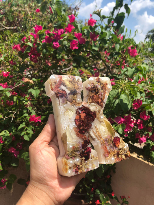 6.5” Floral Resin Letter