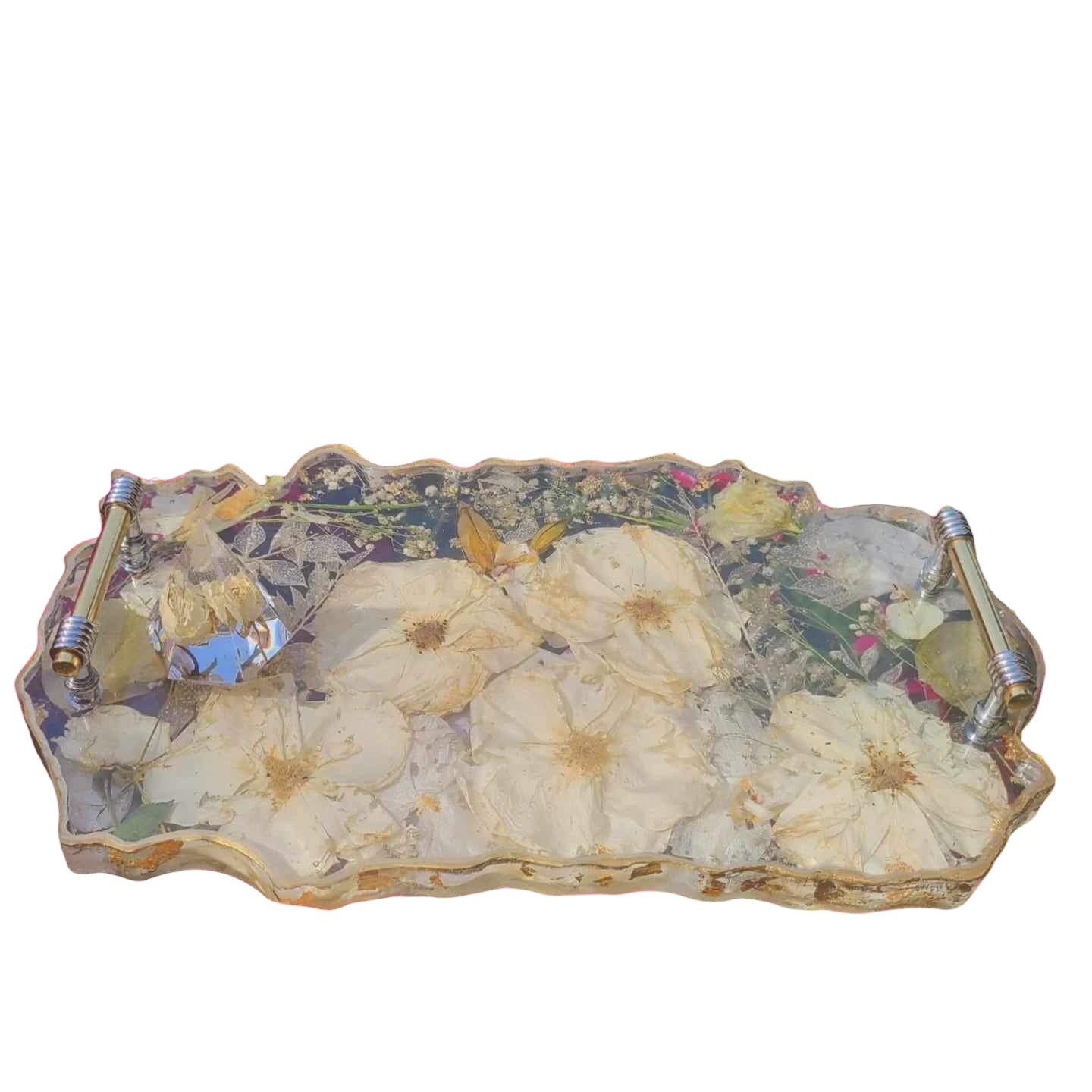11 x 17 Geode Floral Resin Tray