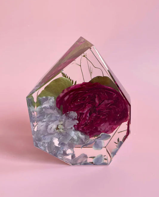 8” Resin Floral Large Gem