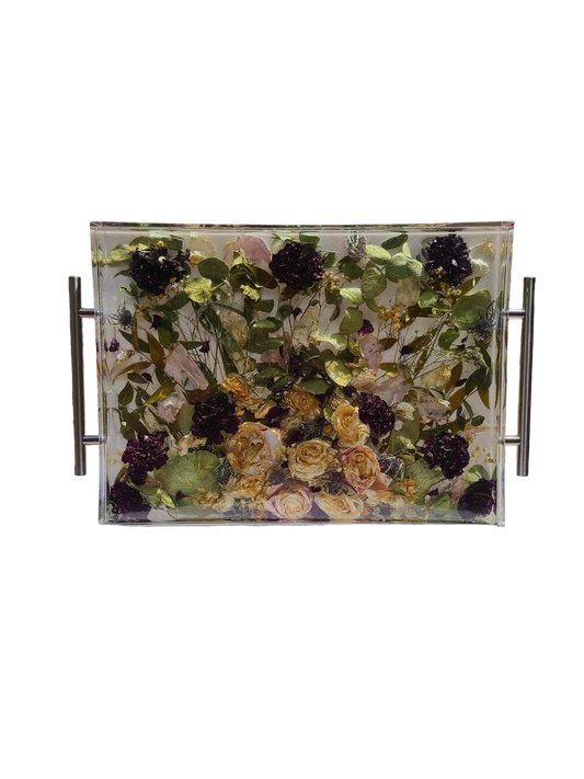 12 x 16 Acrylic Floral Resin Tray