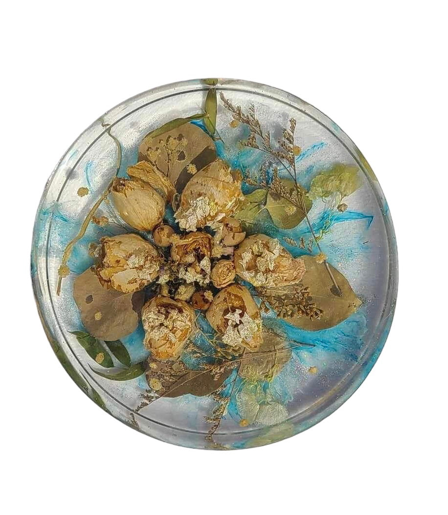 9 Inch Floral Round Tray or Display